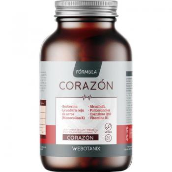 Webotanix Corazón Fórmula 60 Cápsulas - Suplemento nutricional para el corazón, contiene ingredientes naturales que apoyan la salud cardiovascular, presentado en formato de 60 cápsulas