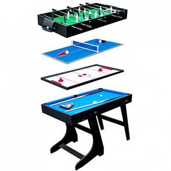 Mesa multijuegos 4 en 1 plegable negra Happy Garden