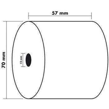 Rollo de papel offset extra blanco 60 g/m² - Dimensiones 57x70x12x43 - Ideal para cajas y calculadoras