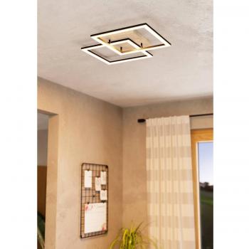 Lámpara de Techo Inteligente EGLO Lomaltas-Z, LED Cuadrada, 4400 lm, Regulable, Compatible con Zigbee y Alexa, Luz Blanco Cálido-Frío, Certificado FSC