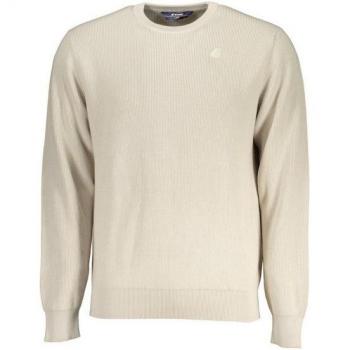 K-Way Men's Beige Crew Neck Sweater