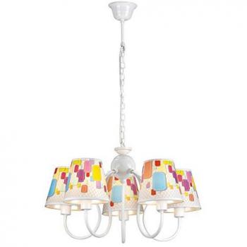 Lámpara de araña infantil Caramelos Wonderlamp 5 luces multicolor