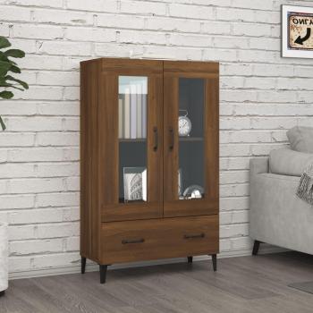 Aparador de madera contrachapada moderno 70x31x115 cm, mueble de almacenaje para salón, buffet, armario auxiliar y armario de almacenamiento en color marrón roble