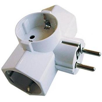 900R90 - Ladrón enchufe triple con salida lateral 16 A 250 V 3500 W Blanco