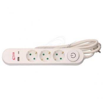 Regleta Fersay REG3B 3 Enchufes 1 USB 1 USB C