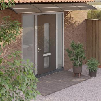 vidaXL Door Canopy Black 400x75 cm Polycarbonate and vidaXL Door Canopy Black 400x80 cm Polycarbonate