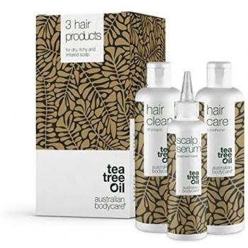 Kit de Cuidado Capilar Australian Bodycare - Champú, Acondicionador y Suero para Cuero Cabelludo Seco y con Caspa con Aceite de Árbol de Té