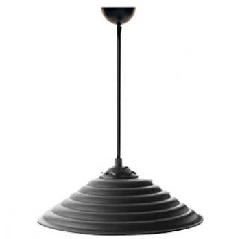 Lámpara de techo Bled, abs y policarbonato negro, 25x25x50 cm, casquillo E27 Max 60W