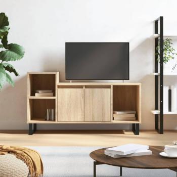 Mueble para TV de madera contrachapada roble Sonoma 100x35x55 cm, Marrón