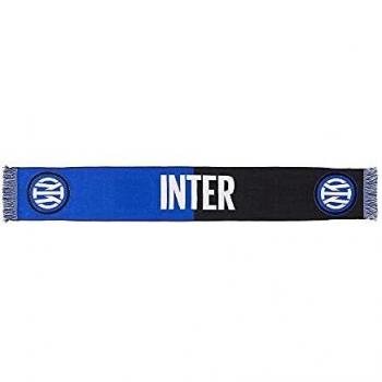 Inter Sciarpa Nuovo Logo Bicolor, Jacquard Bufanda, Unisex Adulto, Negro y Azul, Talla única