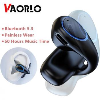 Auricular VAORLO Individual con Clip para la Oreja, Uso Indoloro, 50 Horas de Música, Alta Fidelidad, Baja Latencia, con Micrófono, Bluetooth 5.3