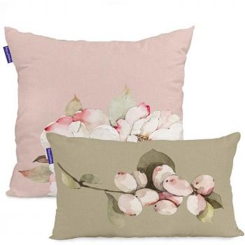 Happyfriday- White peonies Funda de cojín 50x50 + 50x30 cm