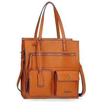 Pepe Jeans Zoe Bolso Marrón 30x32x13 cms Piel Sintética