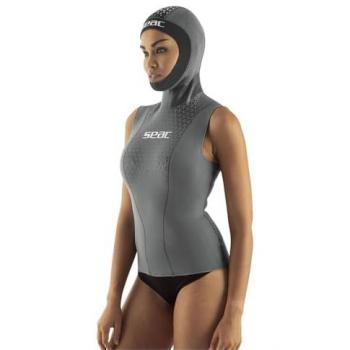 Seacsub Traje de Buceo para Mujer con Capucha 2 mm, Neopreno de 2,5 mm, Chaleco Interior Gris, Talla S