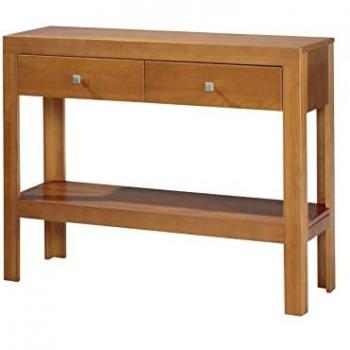 Consola Kalpe Cerezo 2 Cajones de Madera de Pino Macizo - 85x105x35 cm