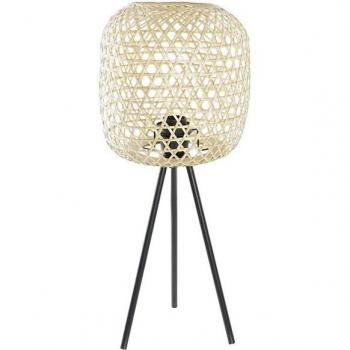 Lámpara de mesa metal bambú 23x23x56 marrón