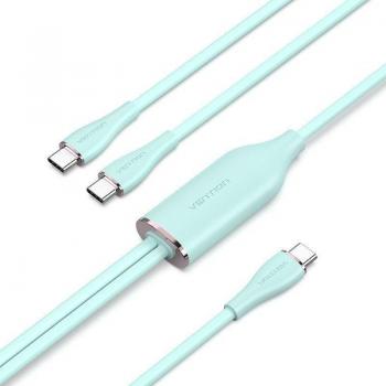 Cable USB Tipo-C Vention CTMGG de Alta Velocidad y Potencia de Carga, 1.5m, Color Verde