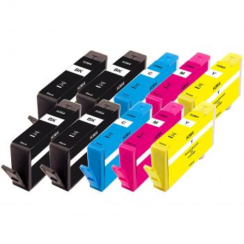 Pack de 10 cartuchos de tinta compatibles con HP No. 364 (2 negro, cian, magenta, amarillo)
