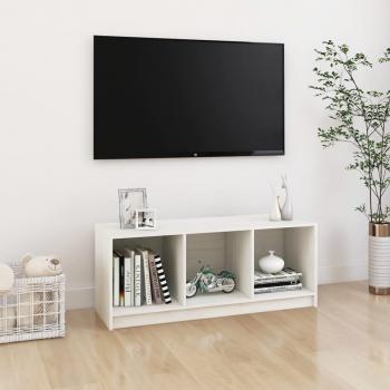 Mueble de TV vidaXL de madera maciza de pino blanco 104x33x41 cm