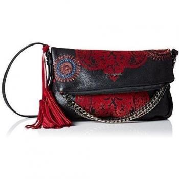 Desigual BOLS_KERALA - Bolso de hombro de material sintético mujer, color rojo, talla 32x19x7 cm