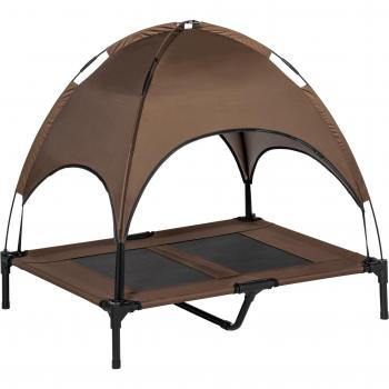 PawHut Cama Elevada para Mascotas con Toldo Extraíble