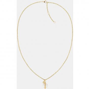 Collar de acero rosa y perla Tommy Hilfiger