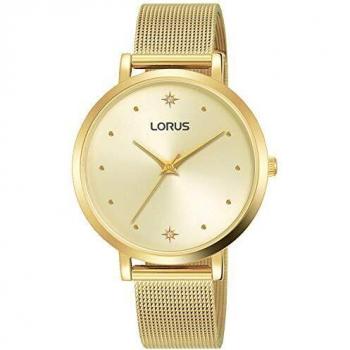 Lorus Woman Womens Analogue Quartz Watch with Stainless Steel Gold Plated Bracelet RG252PX9