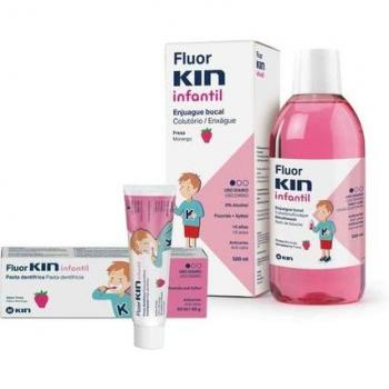 Kin Fluorkin Infantil Enjuague Bucal y Dentífrico - Sabor Fresa