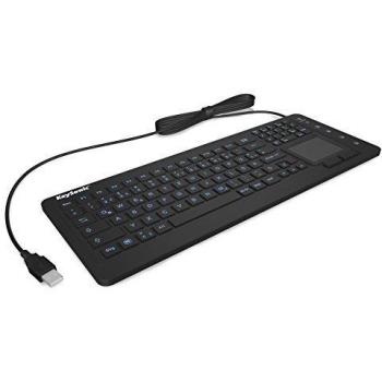 Teclado Silicona Keysonic KSK-6231 USB QWERTZ Impermeable con Iluminación y Touchpad Negro