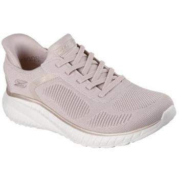 Zapatillas Skechers Slip-ins BOBS Sport Squad Chaos - Current Muse, Beige/Dorado, Talla 41, Vegan, Lavables en máquina