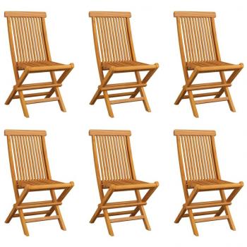 vidaXL Folding Garden Chairs 6 pcs Solid Teak Wood