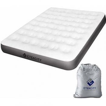 ETEKCITY Colchón Hinchable de Aire Matrimonio, Cama Hinchable para Invitados y Exteriores con Bolsa de Almacenamiento y Parches de Reparación, 203 x 152,4 x 23 cm, Tamaño Doble