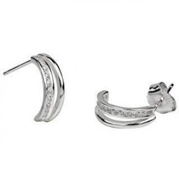VIDAL & VIDAL Pendientes Plata tira Circonitas