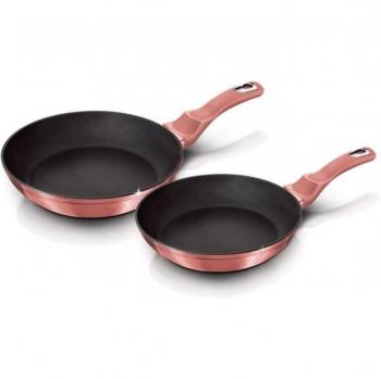 Berlinger Haus I-Rose Juego 2 Sartenes Inducción 22-26 cm, Aluminio Forjado, Antiadherente Ecológico Titano sin PFOA, Diseño Moderno, Apta para Todas Las