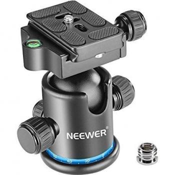 Neewer Pro Meta Cabeza de Bola de Trípode 360 Grados Giratorio Panorámico con Placa Rápida de Zapata de 1/4 Pulgada para Trípode, Monopie, Resbalador, Cámara DSLR, Cámara de Vídeo