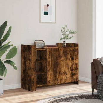 Aparador Fumar Roble 100x35x75 cm Multicapa Madera Marrón