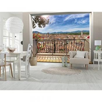 Fototapete Komar Balcony - Papel pintado no tejido, tamaño 368 x 248 cm, impreso y colorido