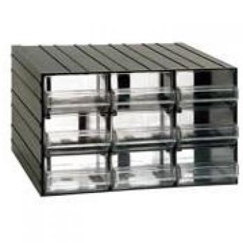 Unidad de almacenamiento modular de plástico ARTPLAST con 9 cajones transparentes (382 x 290 x 230 mm)