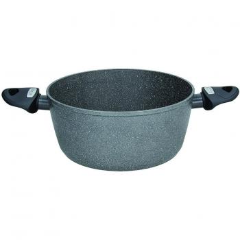 Casseruola Tognana Mythos de 24 cm con 2 manijas, aluminio gris y tecnología Floatech