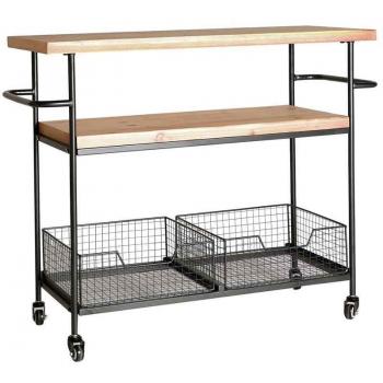 Camarera Gayles de Hierro Negro/Natural 97x40x78 cm
