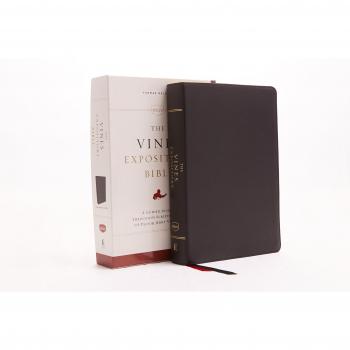 NKJV, The Vines Expository Bible, Genuine Leather, Black, Red Letter Edition: A Guided Journey Through the Scriptures with Pastor Jerry Vines