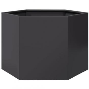 vidaXL Garden Planter Black Hexagon 69x60x45 cm Steel