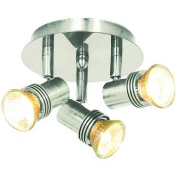 Plafón Spot Decco Plata Satinado 3 Bombillas 11,5cm con ajuste de luz GU10