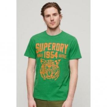 Superdry Men's Short Sleeve Graphic T-Shirt Track & Field Athletic Green S