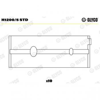 Glyco H1200/5 STD Cojinete de cigüeñal
