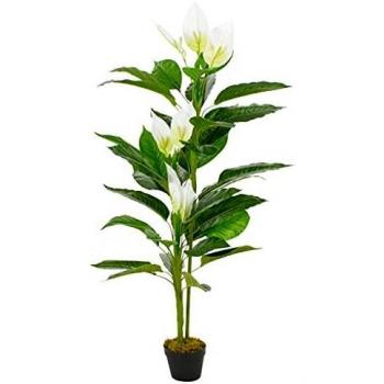 SengentoStyle Kunstplant met pot Anthurium 155 cm wit