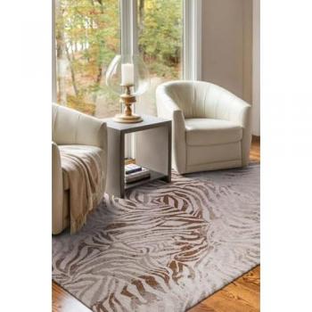 Alfombra moderna tejido plano marrón 200x280 cm colección Zebra Savannah