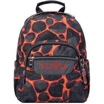 Mochila Escolar Totto Tempera con Estampado de Rocas en Multicolor
