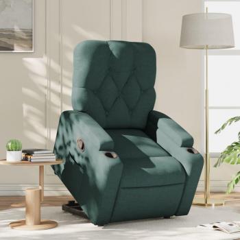 Sillón reclinable elevable de tela verde oscuro Vidaxl con características de reclinación y elevación