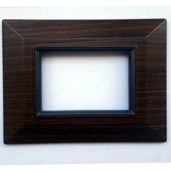 Placa Compatibles Axolute Bticino Colorida Cuadrada - Madera Oscura - 7 Foros